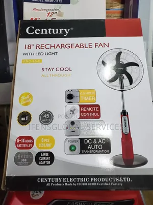 18" Century Rechargeable Fan