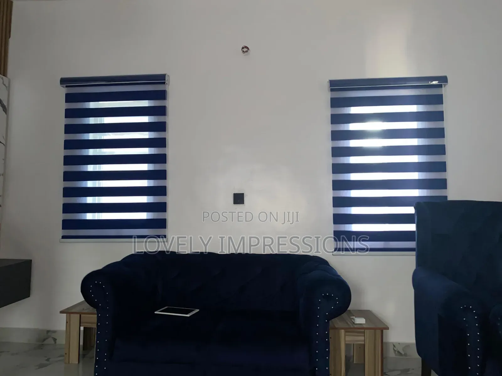 Deep Blue Night and Day Window Blinds Share