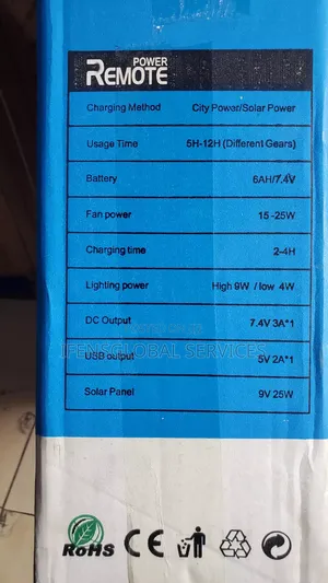 Power Remote Solar Fan