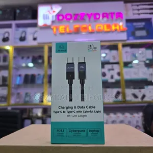 Usams 240w Type-C to Type-C Cable With Colourful Light (Model Sj777)