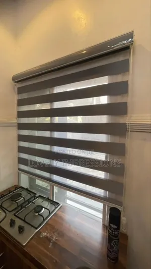 Dark Gray Day and Night Window Blinds