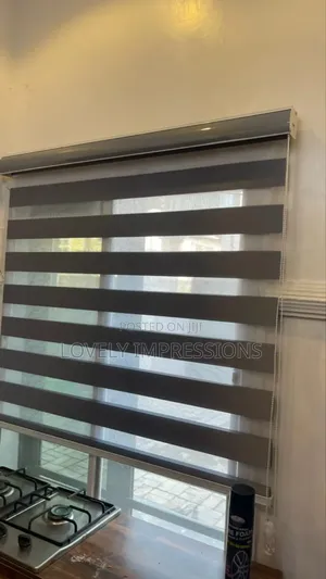Dark Gray Day and Night Window Blinds