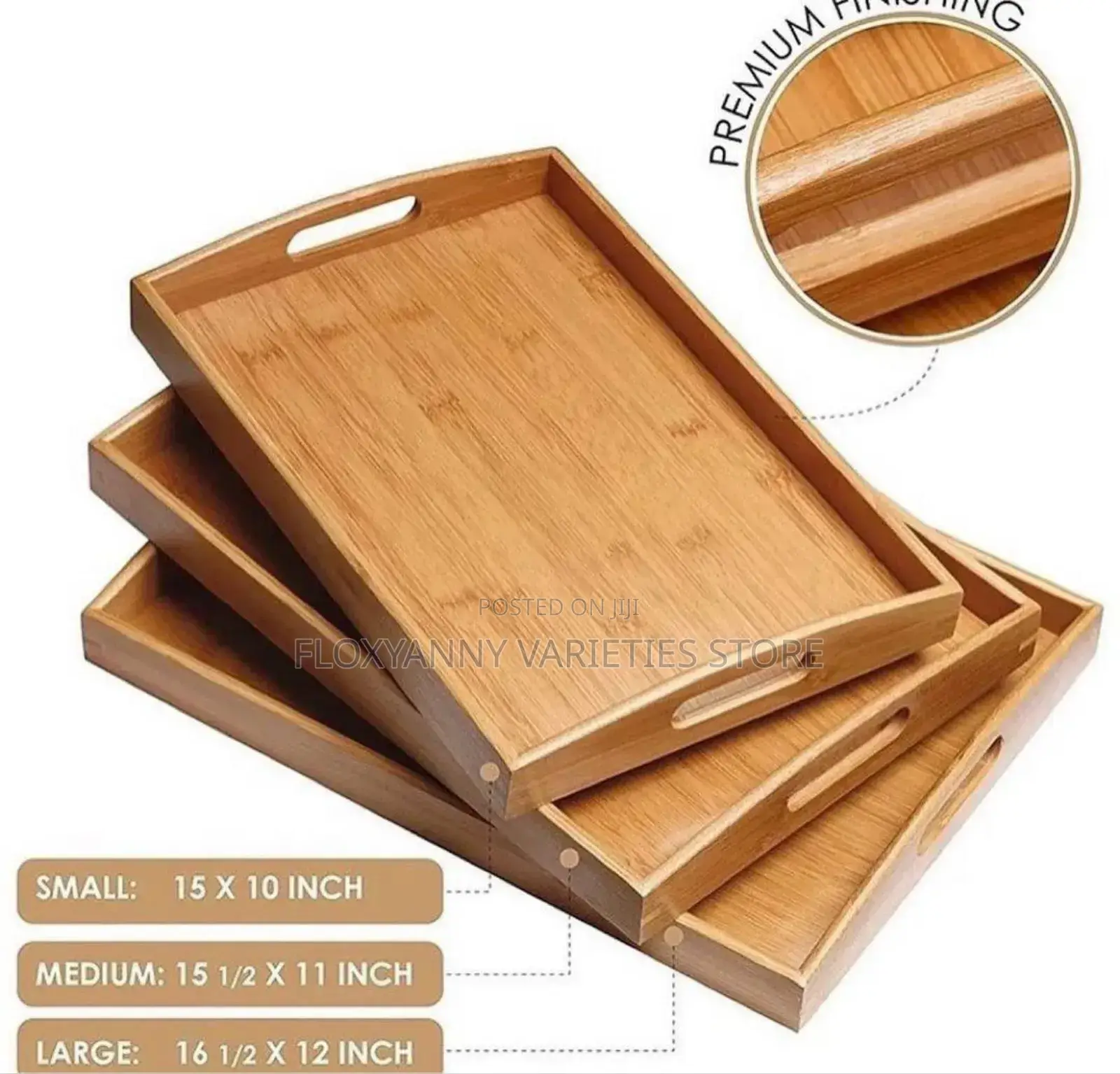 3pcs Wooden Serving Tray