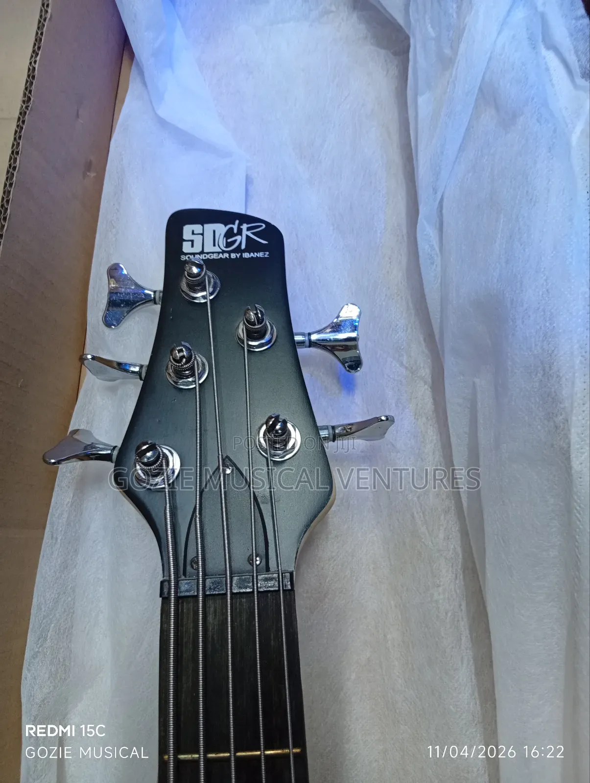Ibanez Active Bass Guitar Five String Green Colour