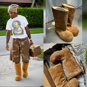 Balenciaga Alaska Fur High Boots "Brown"