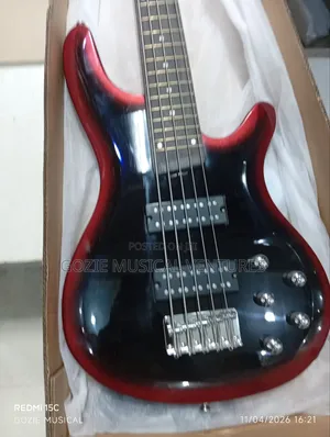 Ibanez 5- String Active Bass Guitar Red and Blue Colour