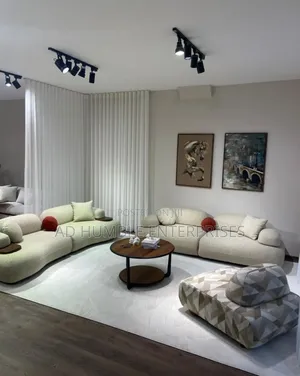 Curved Fabric Sofa Chair