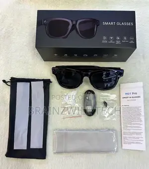 M01 Pro Smart Glasses (Matte Black) | 8mp, Chat Gpt, Music, Call Enc