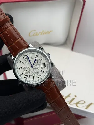 Cartier Functional Chronograph Leather Watches in "Black and Brown" 