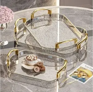 3 Pieces Rectangular Luxury Tray Set