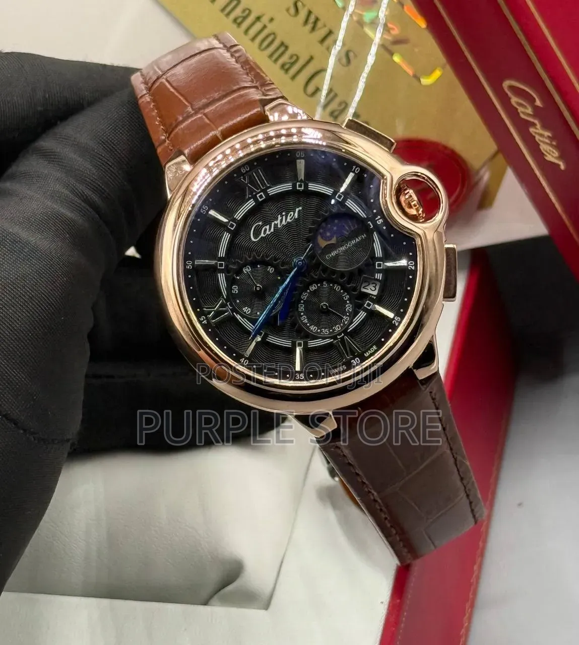 Cartier Fully Functional Chronograph Dated Quality Watch