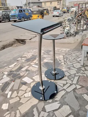 Glass Top Purple Stand