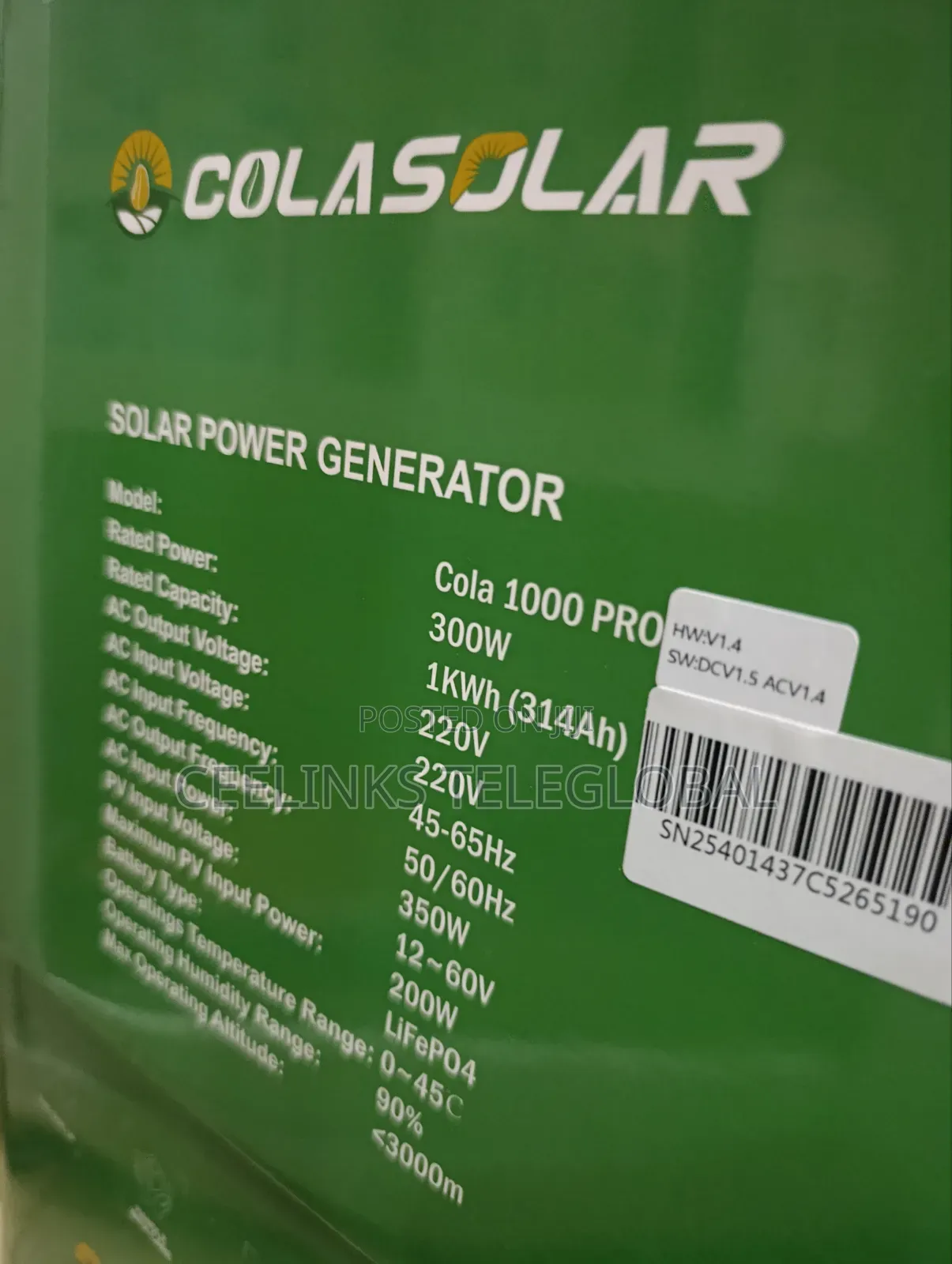 Colasolar Cola 1000 Pro Solar Generator