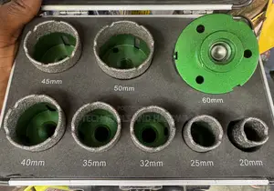 Diamond Hole Saw Set Ceramic Tiles, Porcelain, Granite, and Marble.