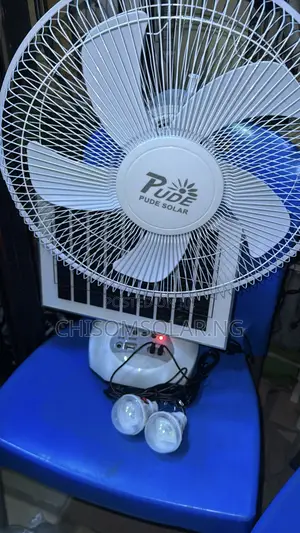 Solar Table Fan With 2 Bulb