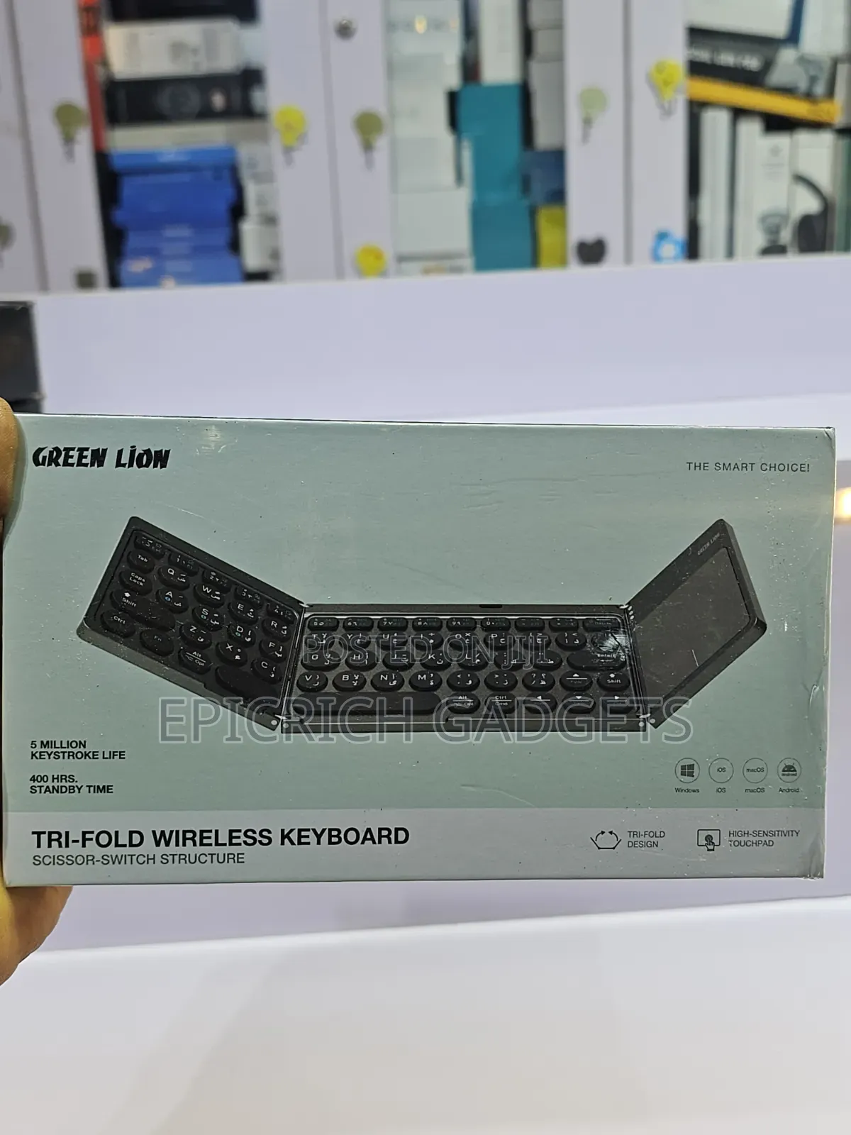 Green Lion Tri-Fold Foldable Wireless Bluetooth Keyboard