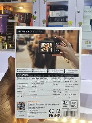 Ultra Hd Digital Dual Screen Camera by Porodo With 48mp