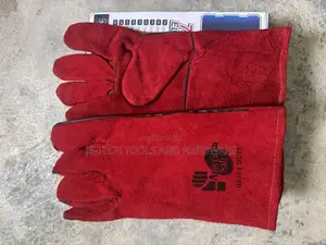 American Safety Heavy-Duty Red Leather Welding Gloves
