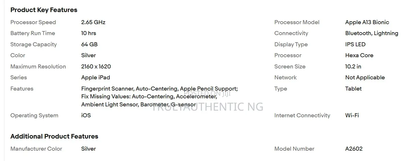 New Apple iPad 10.2 (2021) 64 GB Silver
