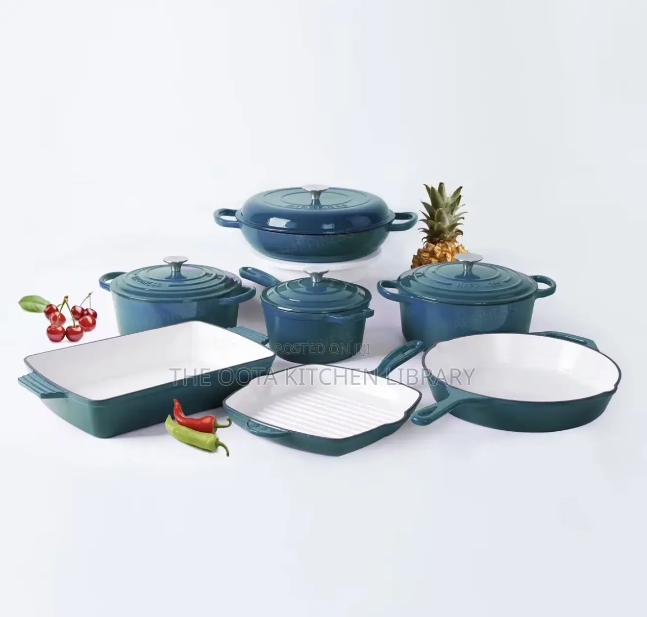 11pcs Best Quality Enameled Cast Iron Pot
