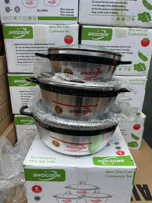 Brocook (Bro-Dp03) 6-PCS Die-Cast Cookware Set (Granite)