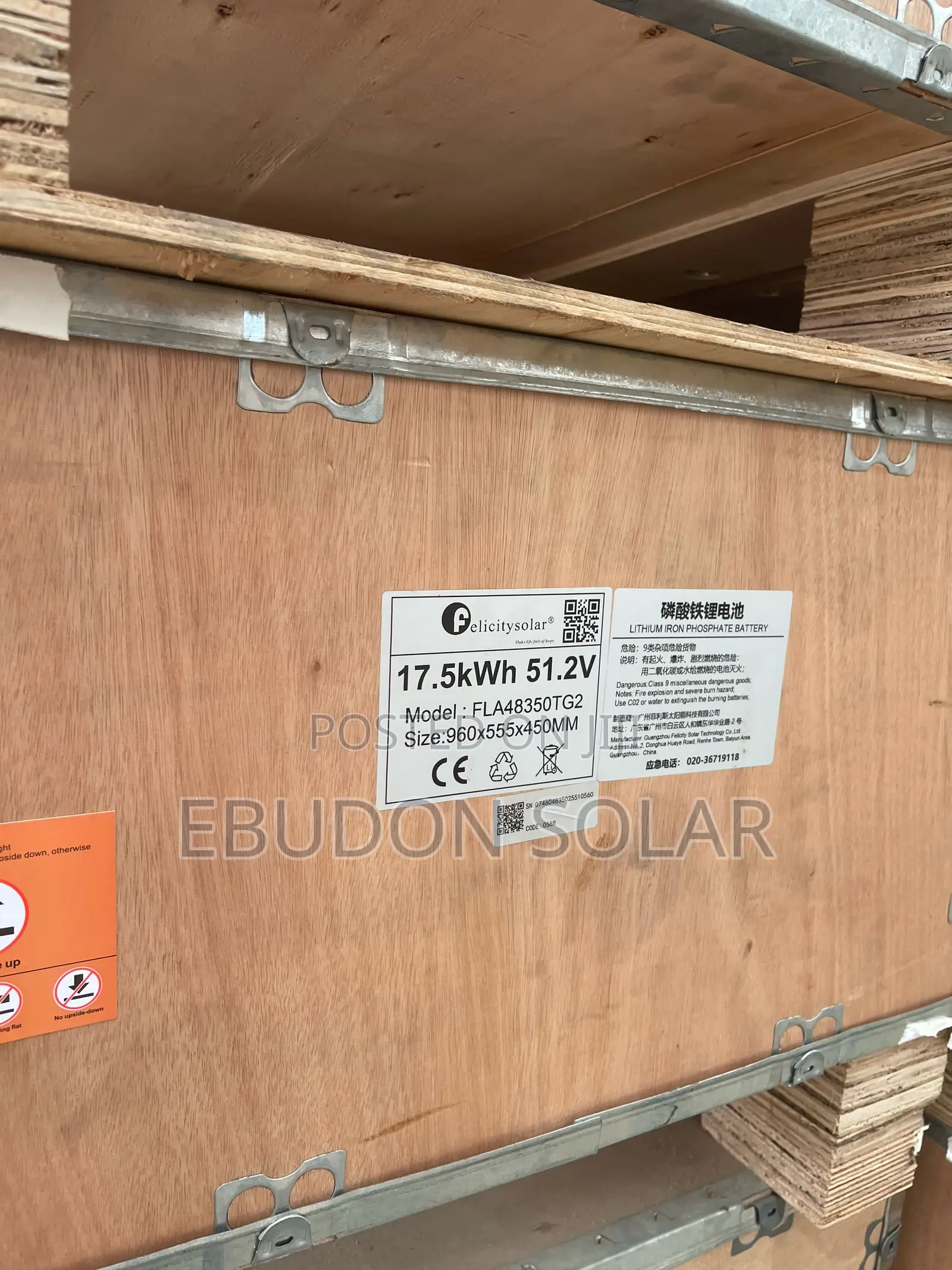 Solar Lithium Battery 17.5kwh Fla