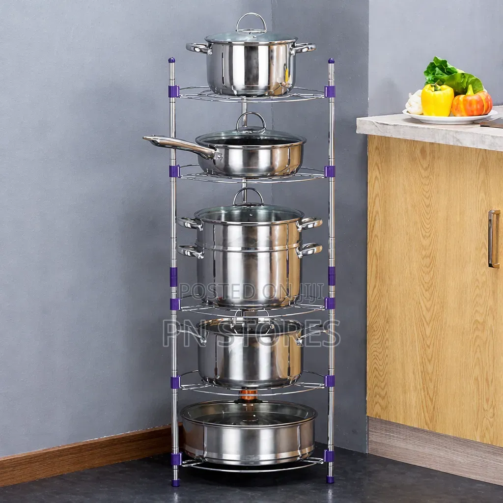 Storage Pot Rack/Stands - 5 Tiers