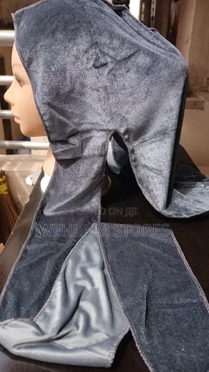 Thick Velvet Durag With Long Tail and 2 Face - Grey