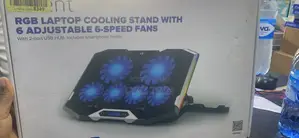 Ewent RGB Laptop Cooling Stand With 6 Adjustable With Phone Holder