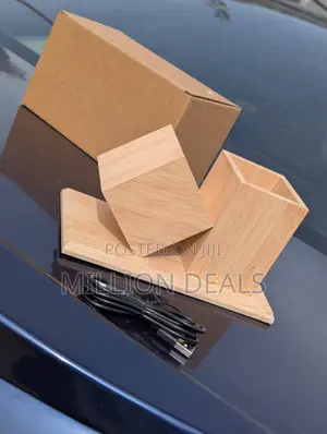 Wooden Led Digital Time Display Alarm Clock With Pen Holder