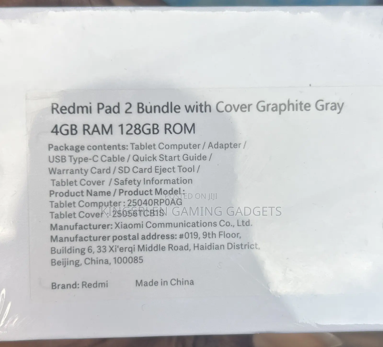 New Xiaomi Redmi Pad 128 GB Gray