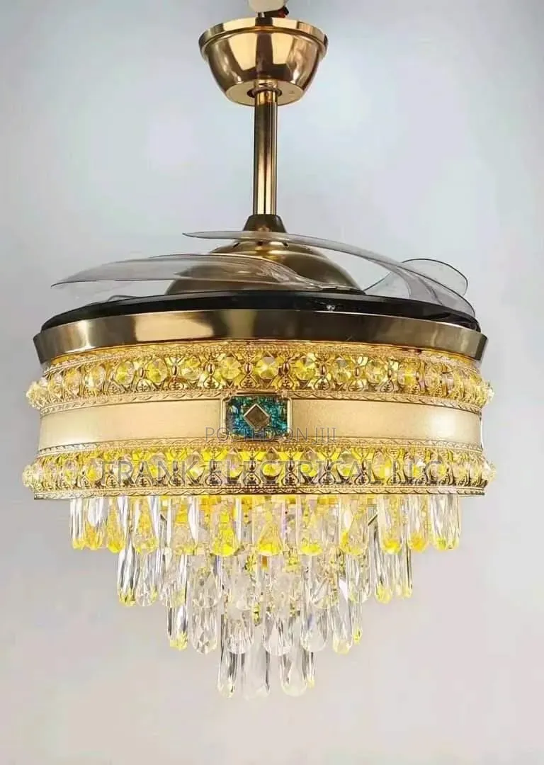Modern Led Crystal Ceiling Fan Lamp