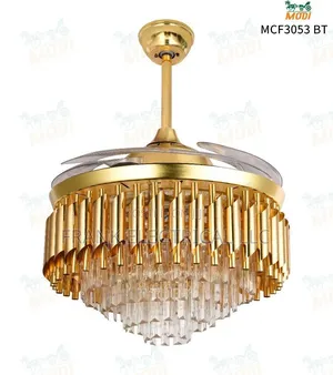 Modern Led Crystal Ceiling Fan Lamp