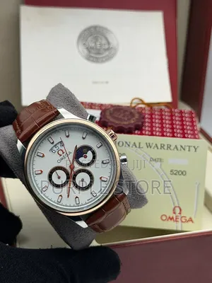 Omega Leather Functional Chronograph Wristwatches "For Men"
