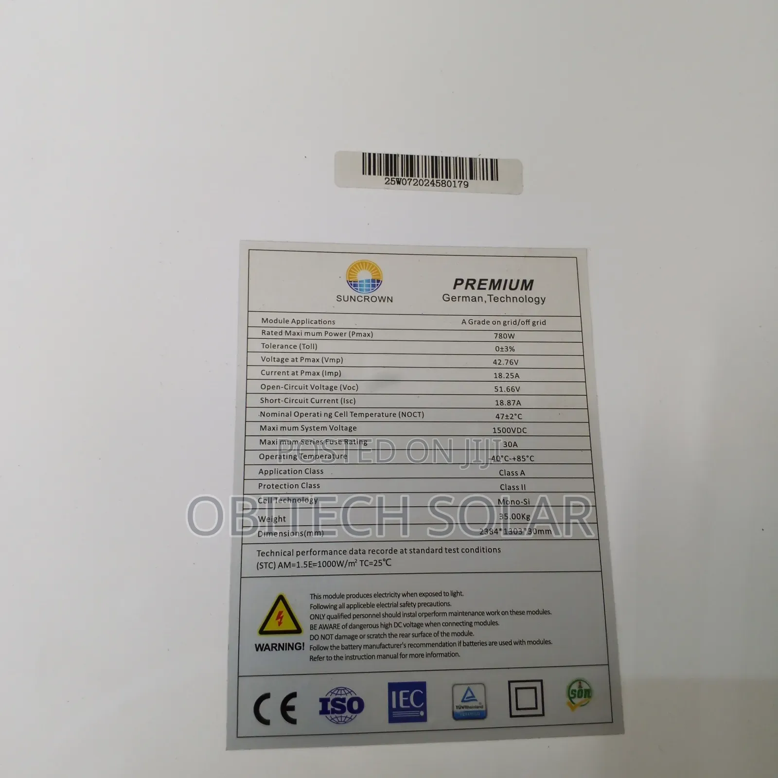 780watts 132cells Premium Solar Panel