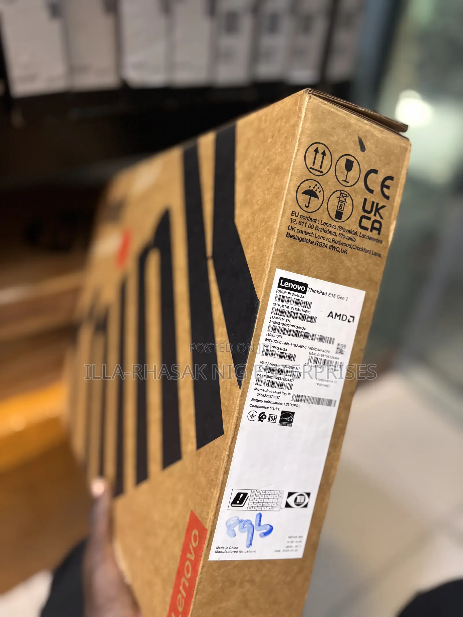 New Laptop Lenovo Thinkpad E16 G1 16GB AMD Ryzen 7 SSD 512GB