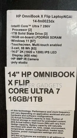 New Laptop HP 16GB Intel Core Ultra 7 SSD 1T