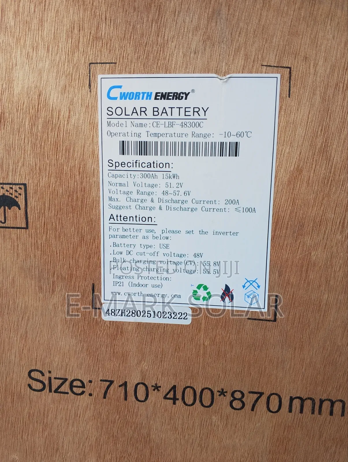15kwh 51.2v C-Worth Lithium Battery Available