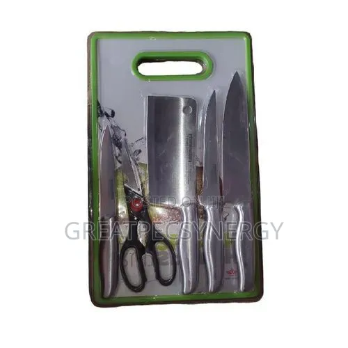 Cutting Board With Knife and Scissors