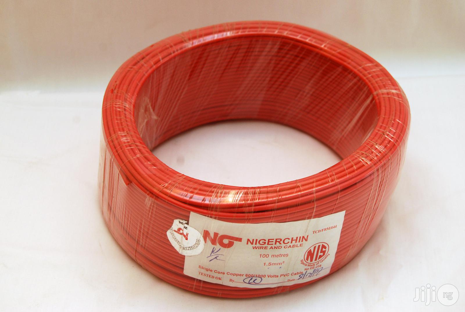 Nigerchin 1.5mm Single Core Copper Wire - Red