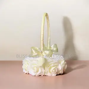 Cream Flower Girl Basket