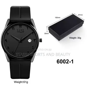 Sabr Arabic Round Face Rubber Strap Wristwatch