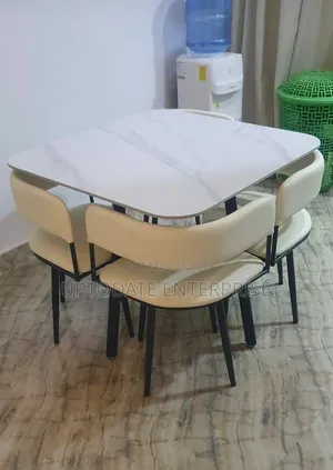 White Marble Dining Set 4seater