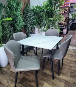 Brand New Quality and Imported Marble Top Dining Table by 4 Chairs