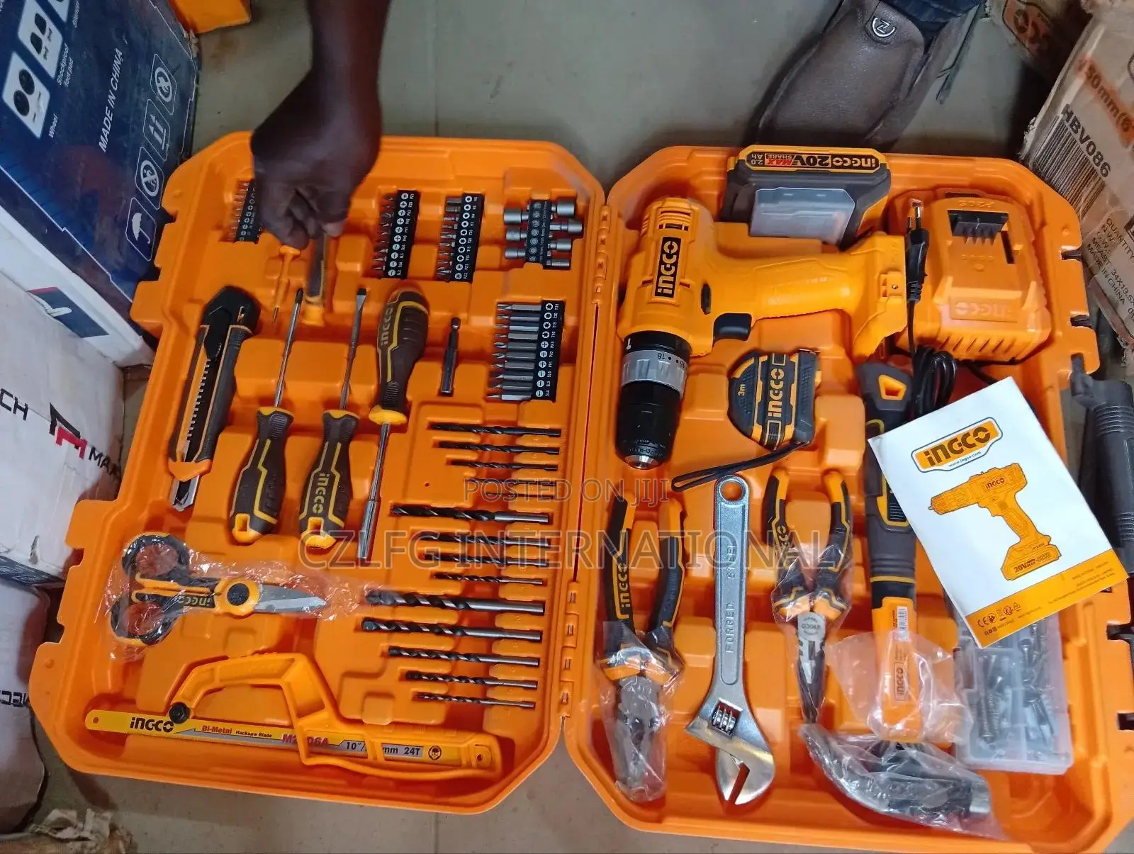 165 PCS Ingco Tools Set With 20volts Battery Machine
