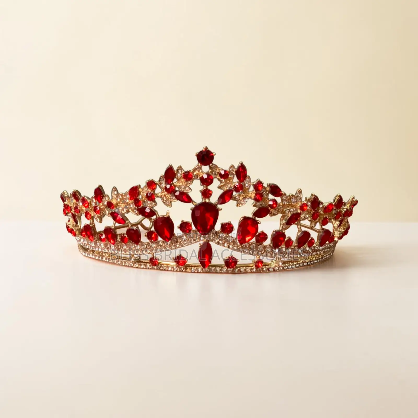 Red Stoned Bridal Tiara