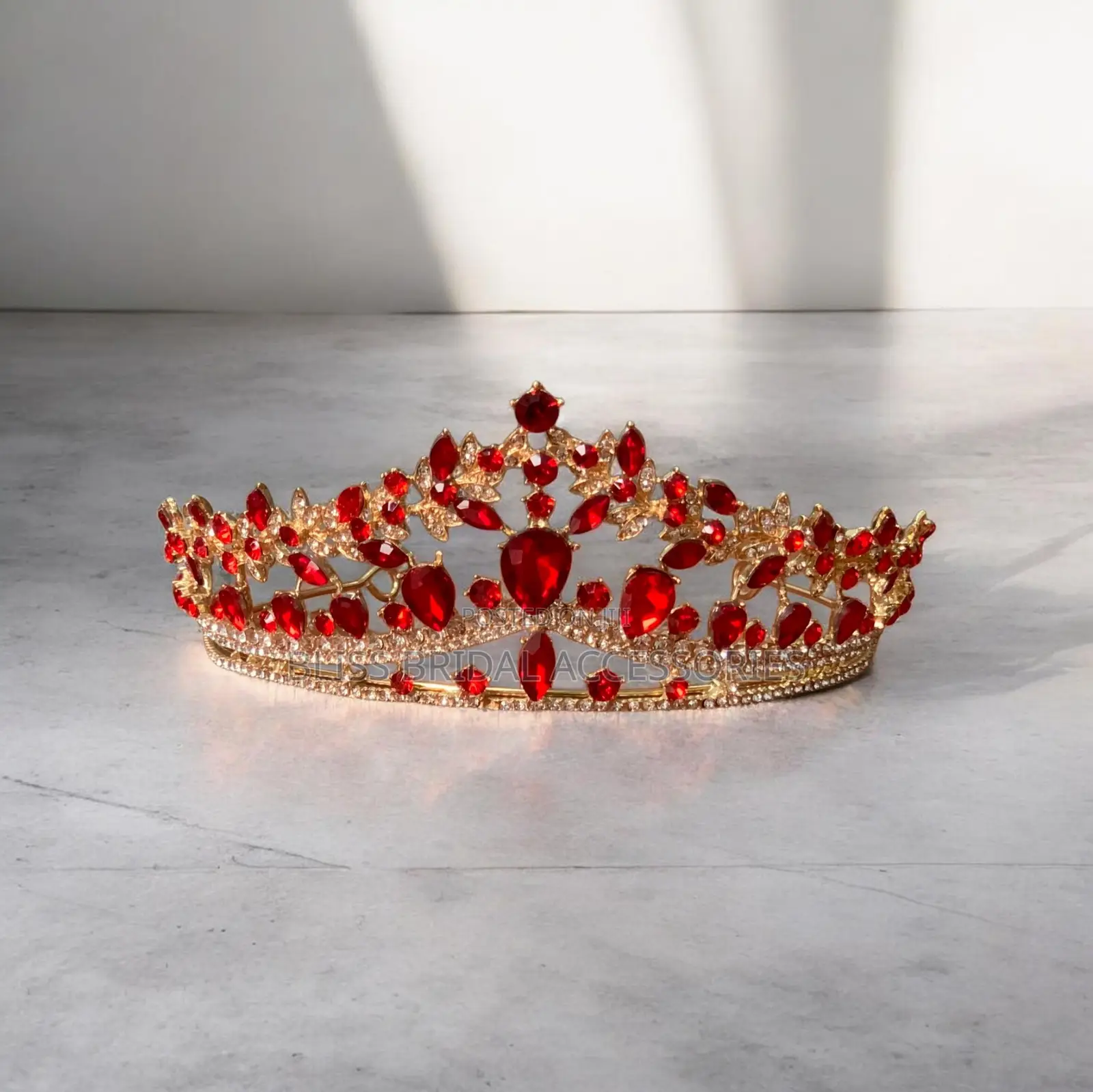 Red Stoned Bridal Tiara