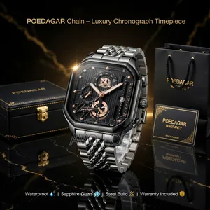 Luxury Poedagar Chain Chronograph Watch  | Sapphire Glass | Waterproo
