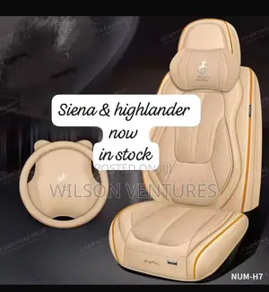 Plain Milk Highlander 7 Seater Seat Cover Leather