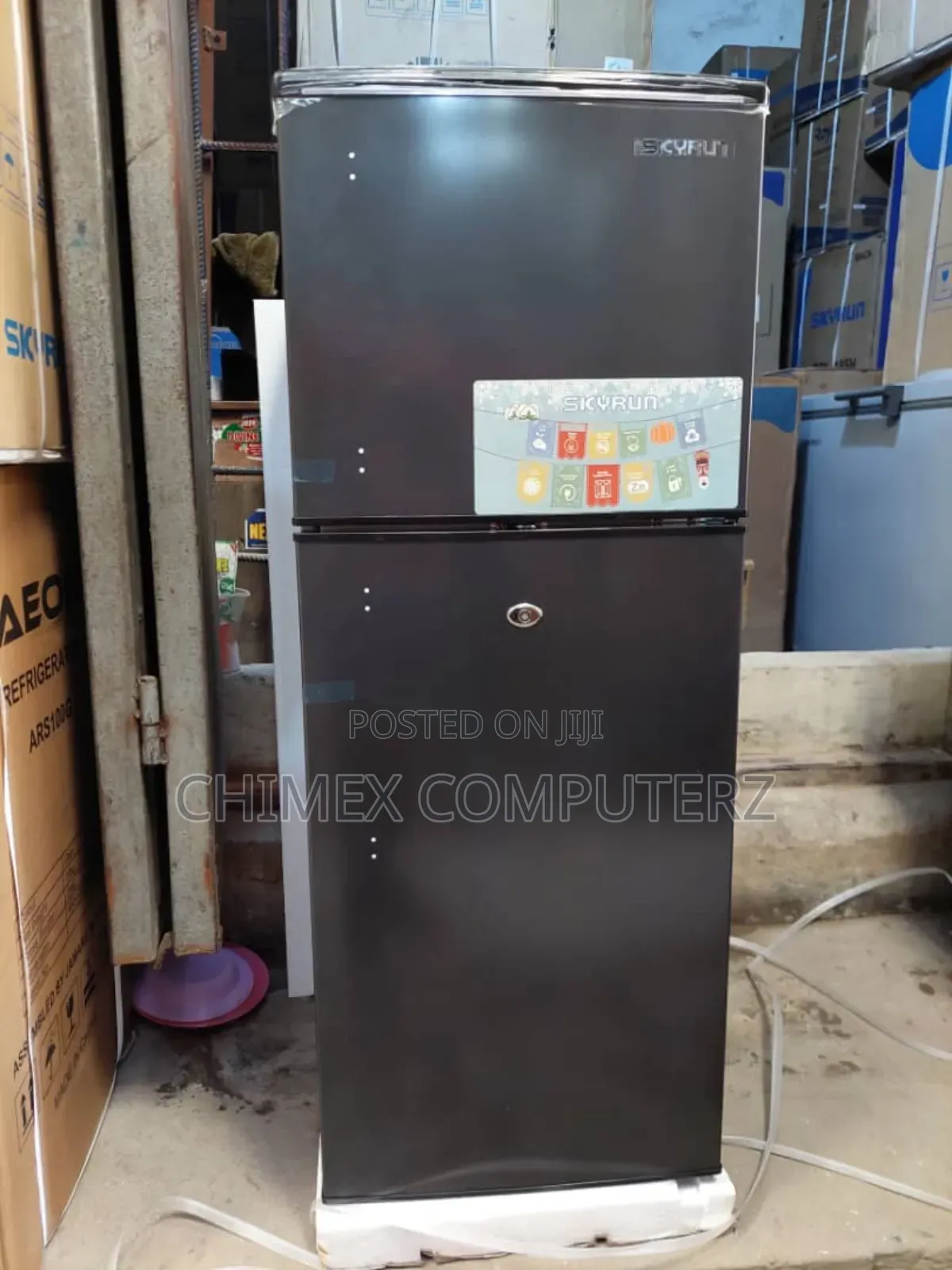 Skyrun Refrigerator 118 Litres Black and Silver Colour